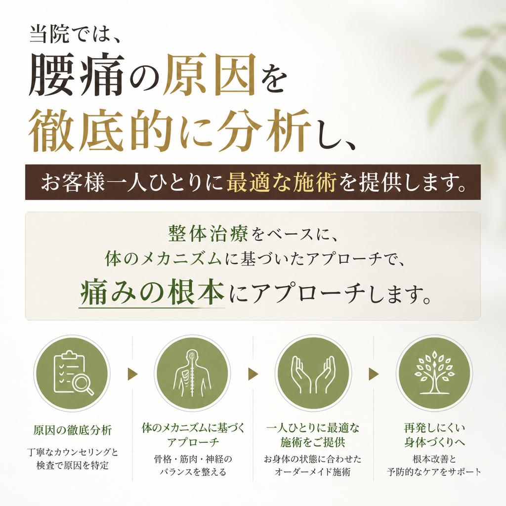 腰痛改善に特化したアプローチ