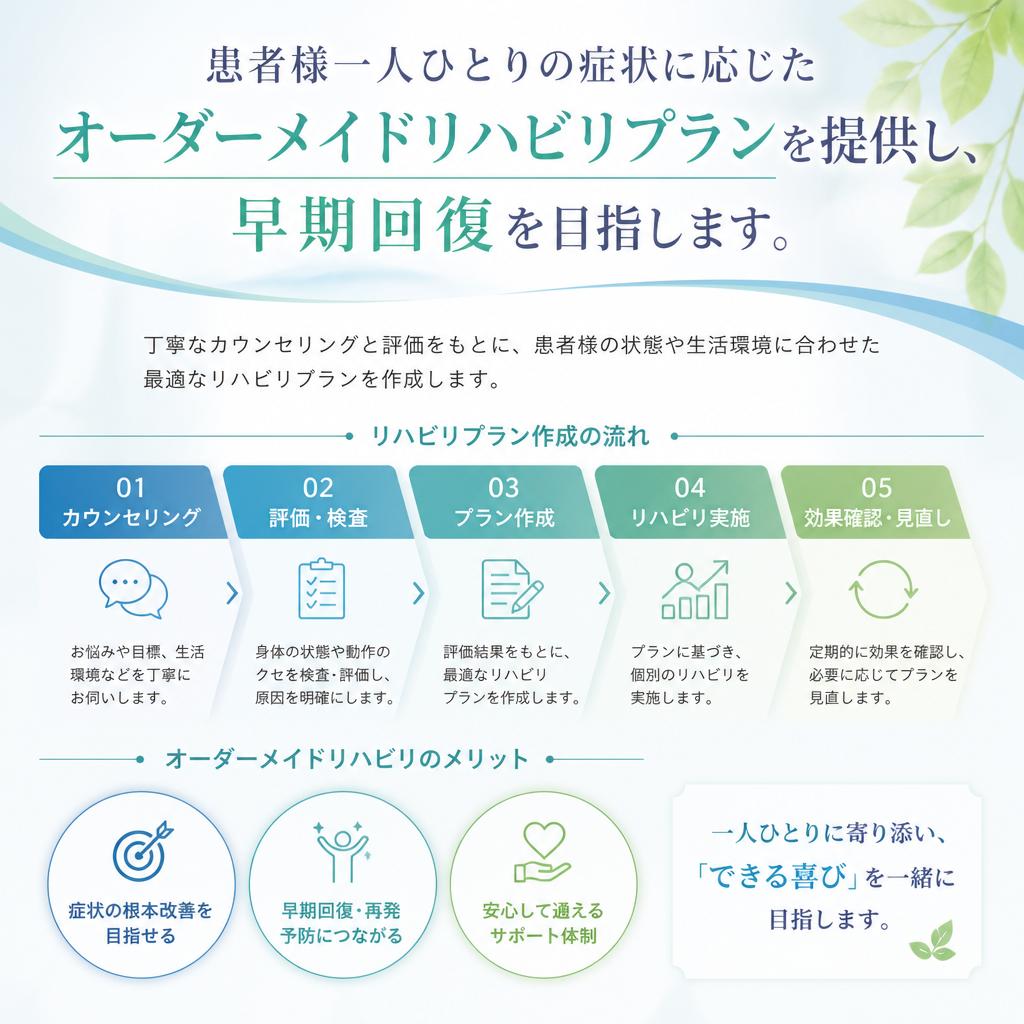 個々に合わせたリハビリプラン