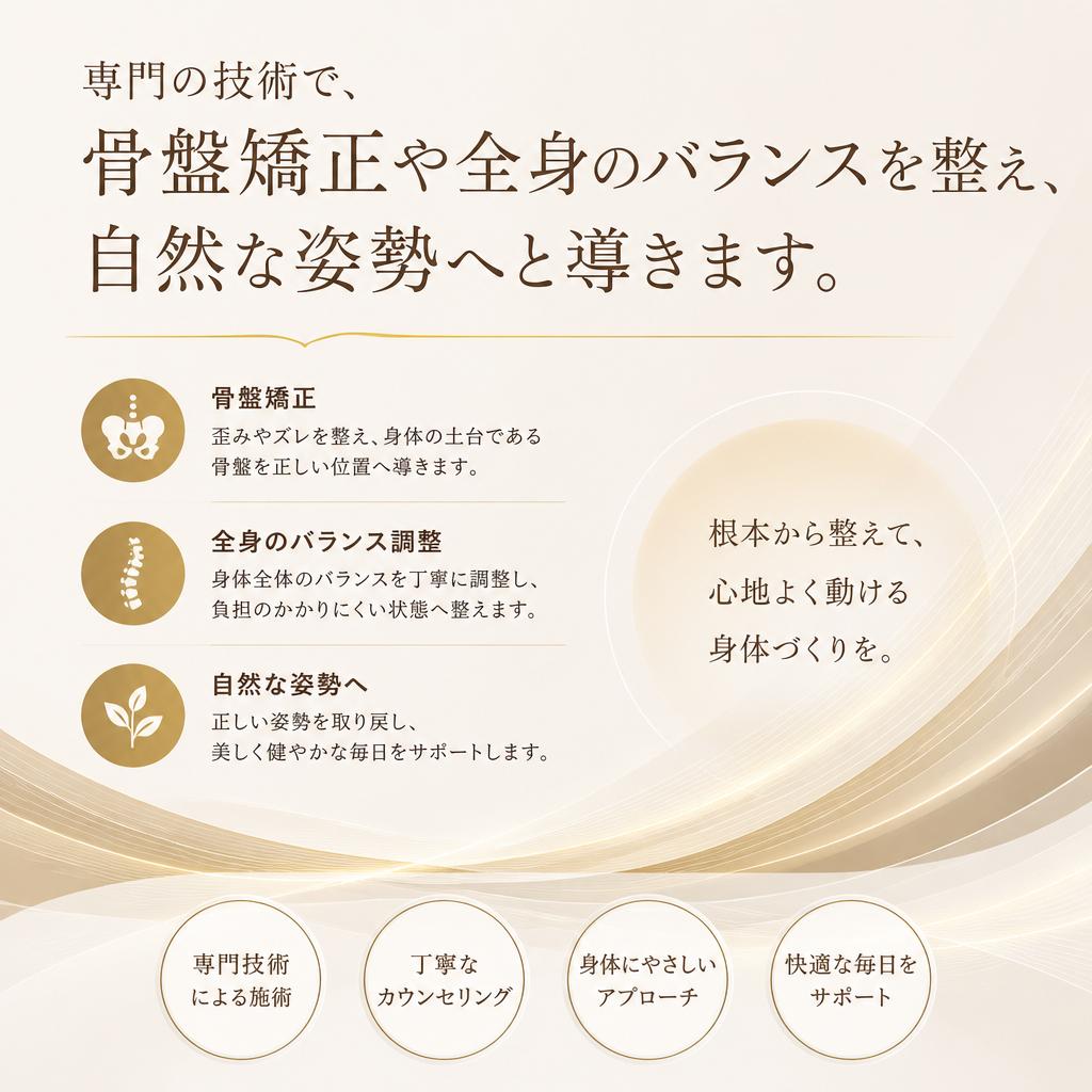 体の歪みを整える整骨術