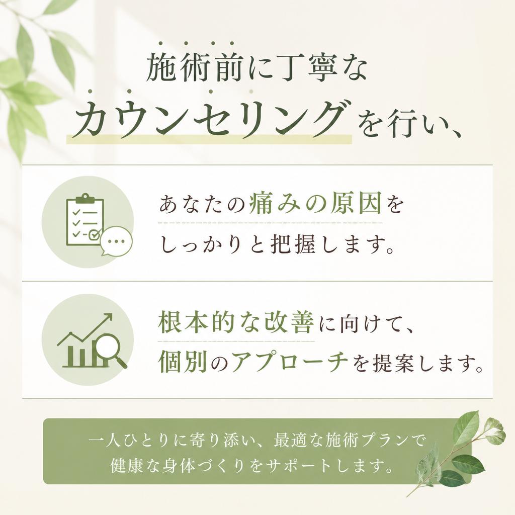 痛みの原因を探るカウンセリング