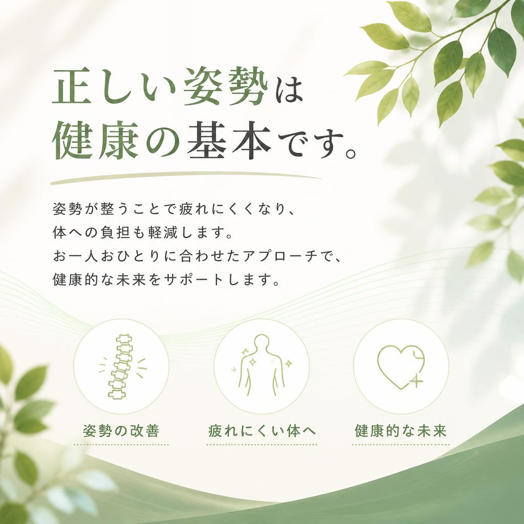 姿勢改善で未来の健康をサポート