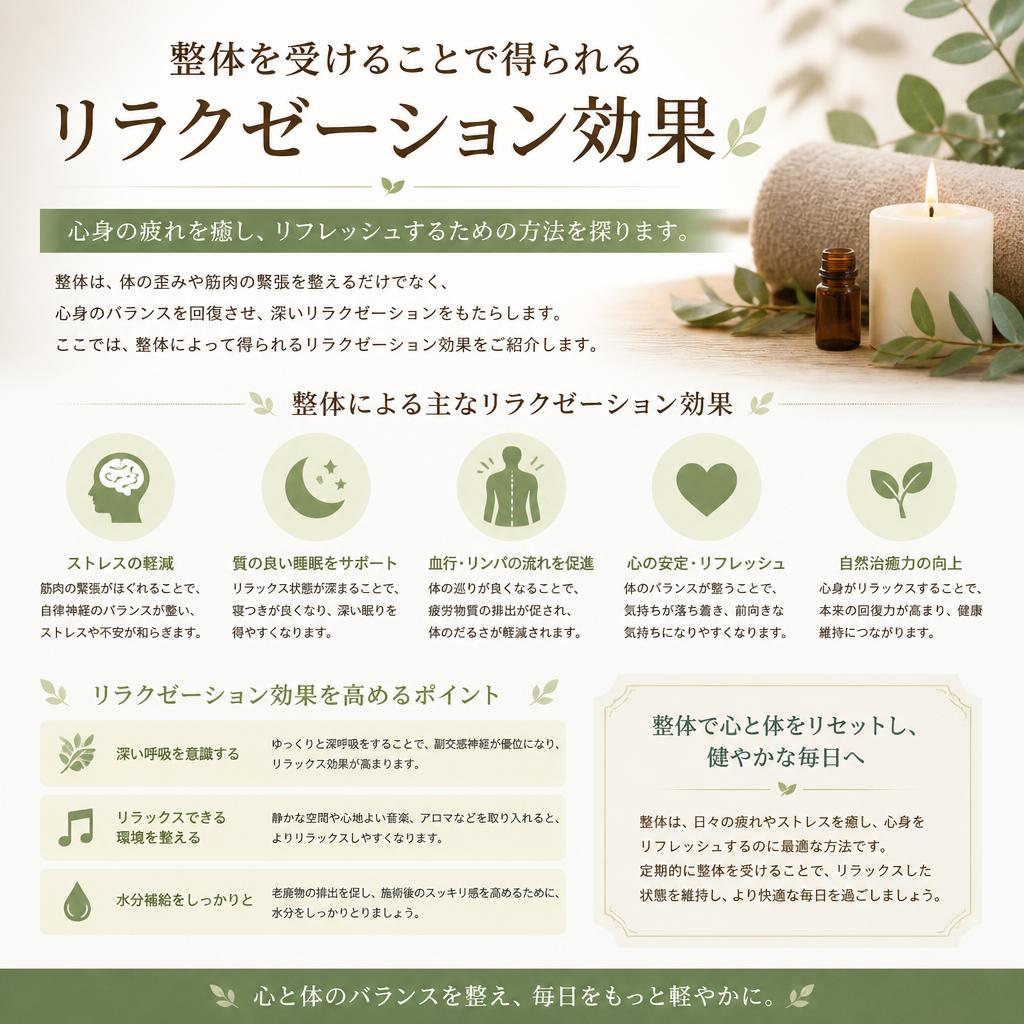 整体で得られるリラクゼーション