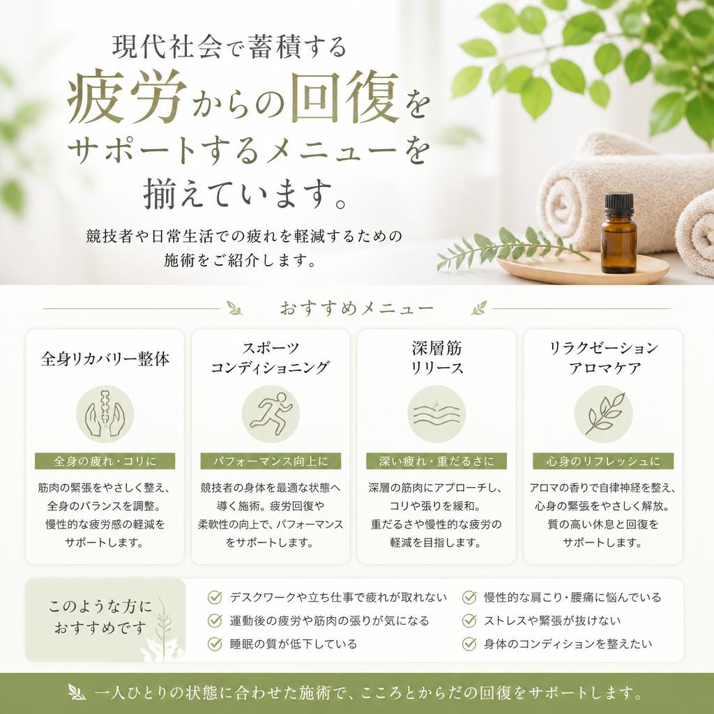 疲労回復のメニュー