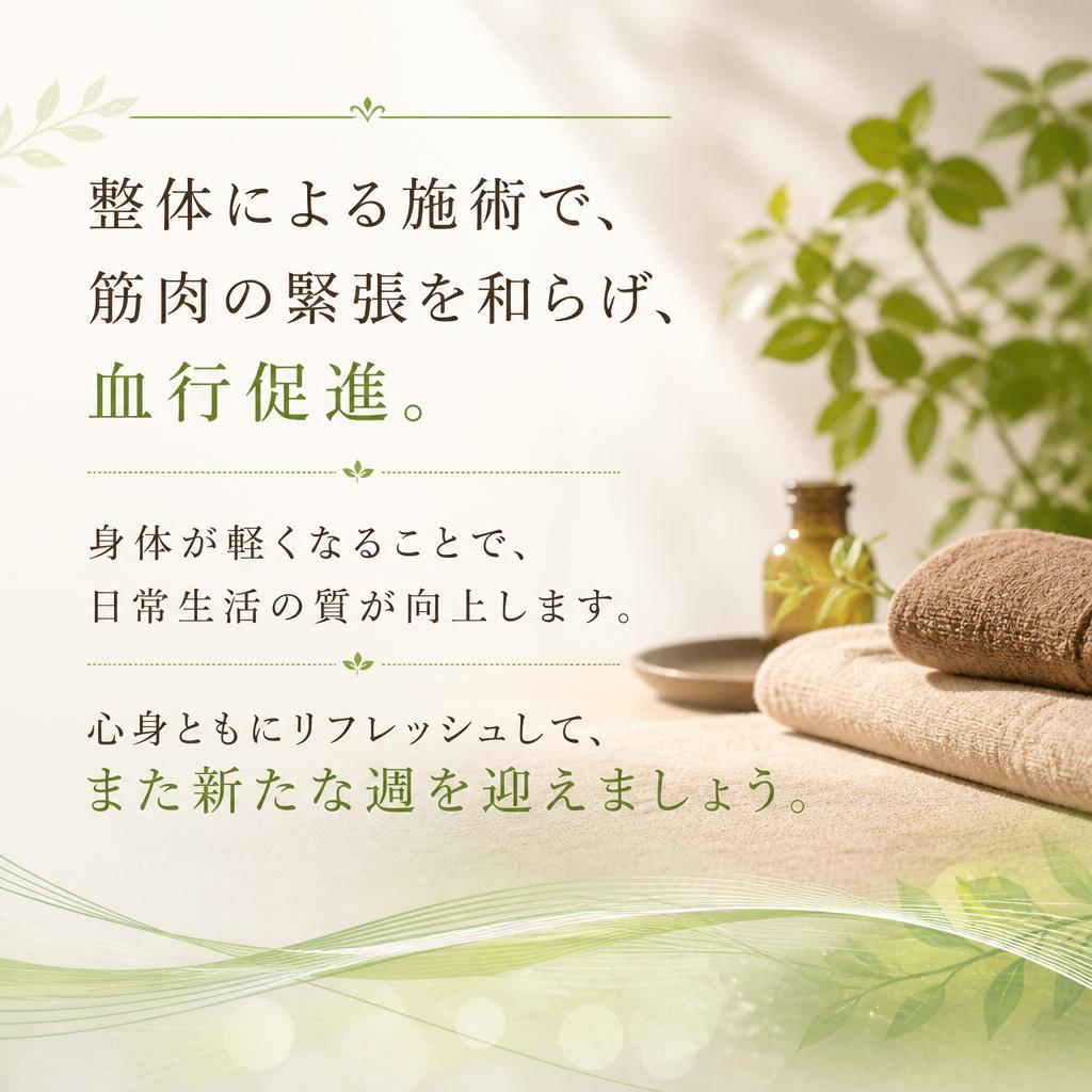 整体で得られる身体のリフレッシュ
