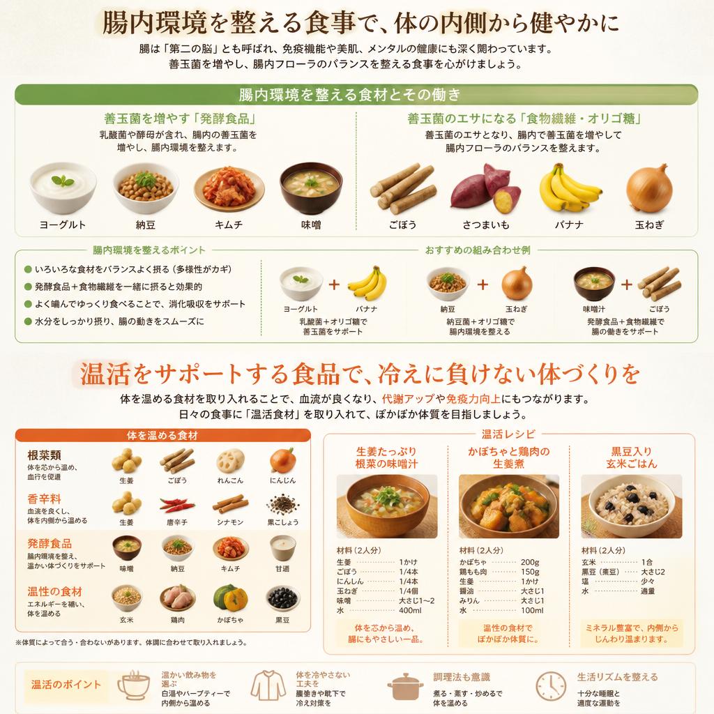 腸活と温活におすすめの食事