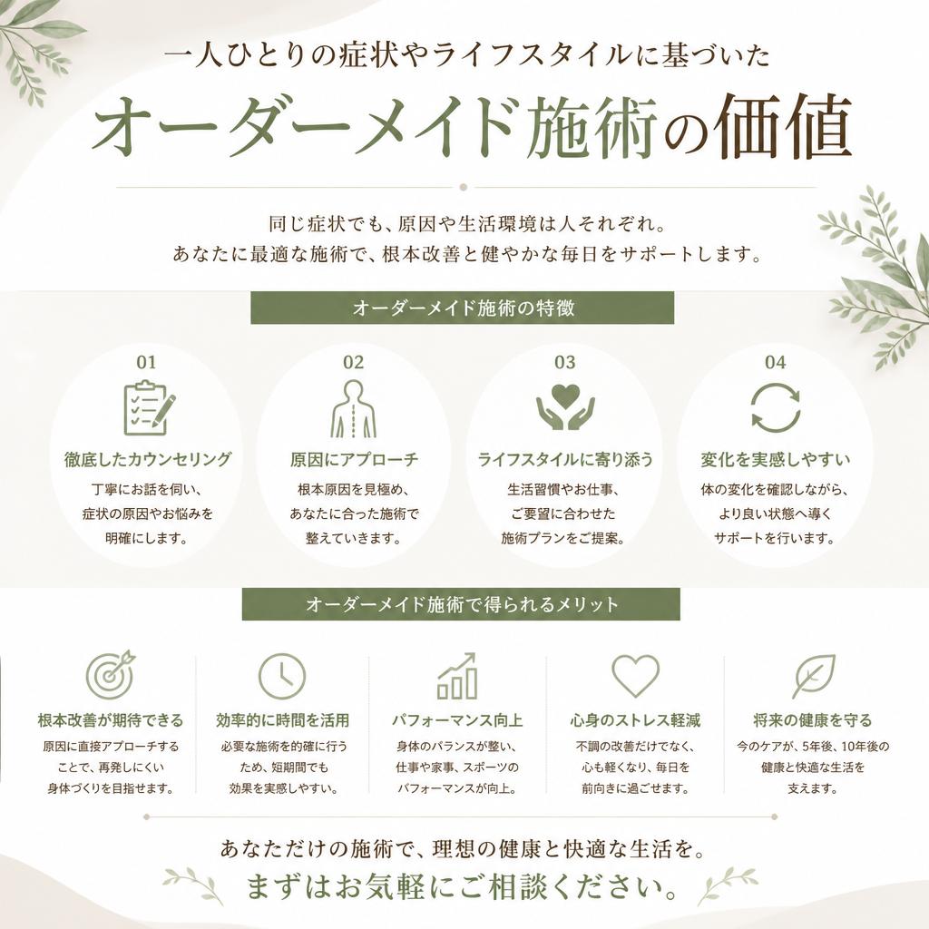 オーダーメイド施術の魅力