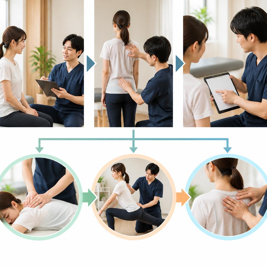 痛む場所だけが原因とは限らない。丁寧なヒアリングと状態確認